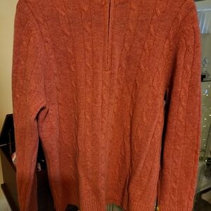 Brooks Brothers Merino Wool Zip Up Sweater.